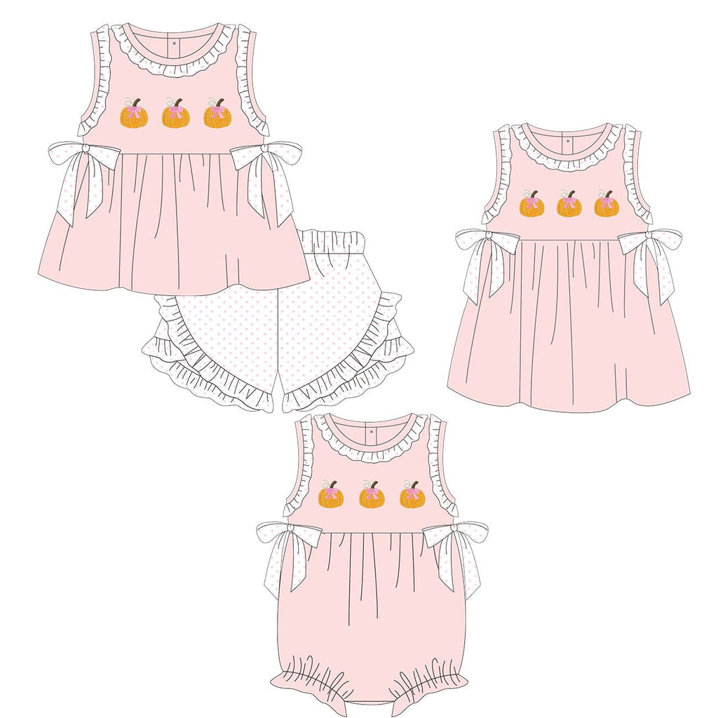 Pink Polka Dots and Pumpkin Trio Embroidered Collection - ETA early August