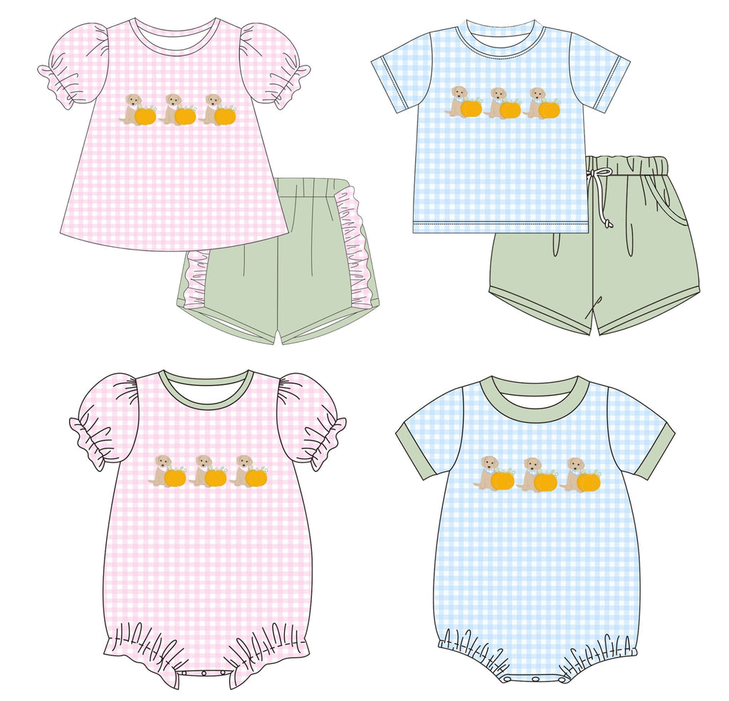 Puppy Pumpkin Trio Embroidered Collection - ETA early August
