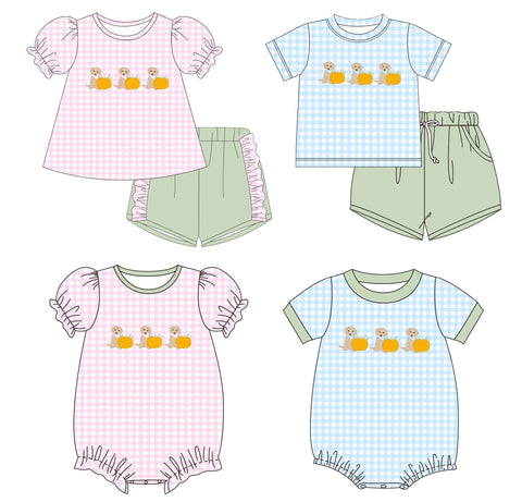 Puppy Pumpkin Trio Embroidered Collection - ETA early August