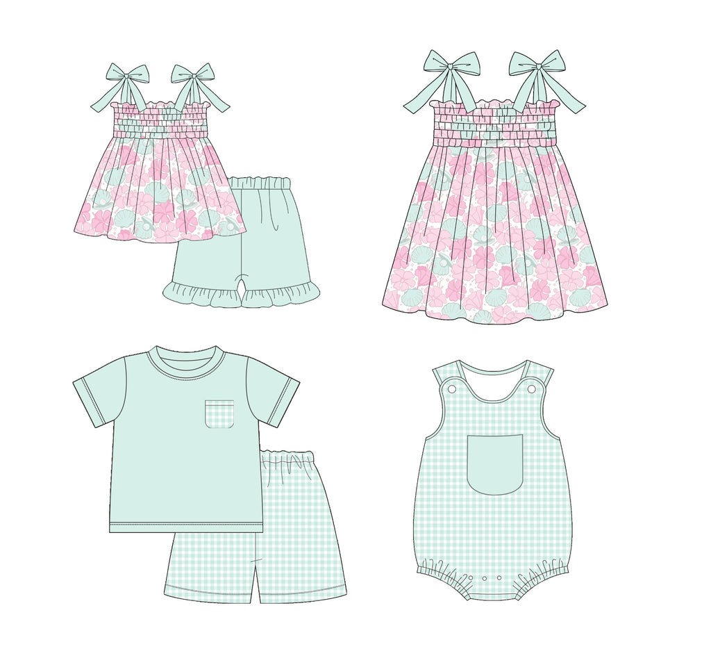 Mint Gingham and Clam Shells Collection - ETA early August