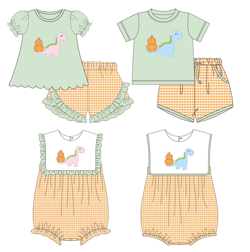 Dinosaur and Pumpkins Embroidered Collection - ETA early August