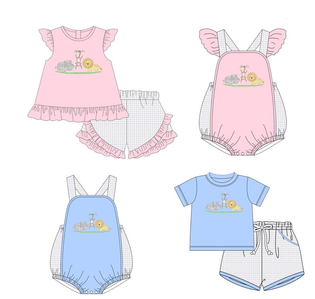 Blue / Pink Zoo Embroidered Collection - ETA early August