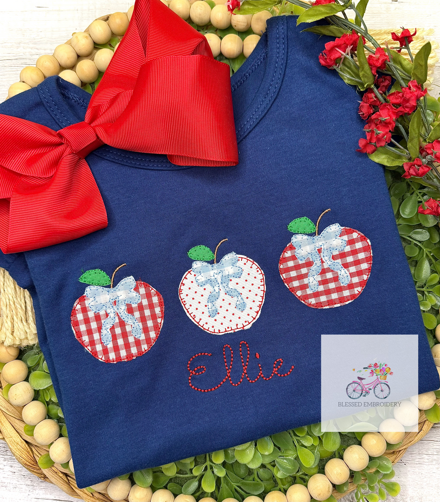 Girls Back To School Embroidered Shirt