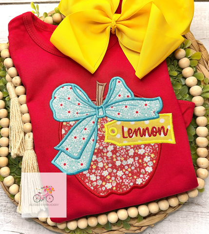 Girls Back To School Embroidered Shirt