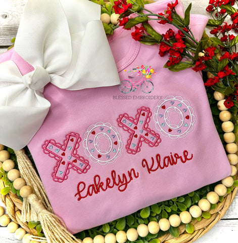 Girls Monogrammed Valentine's Day Shirt