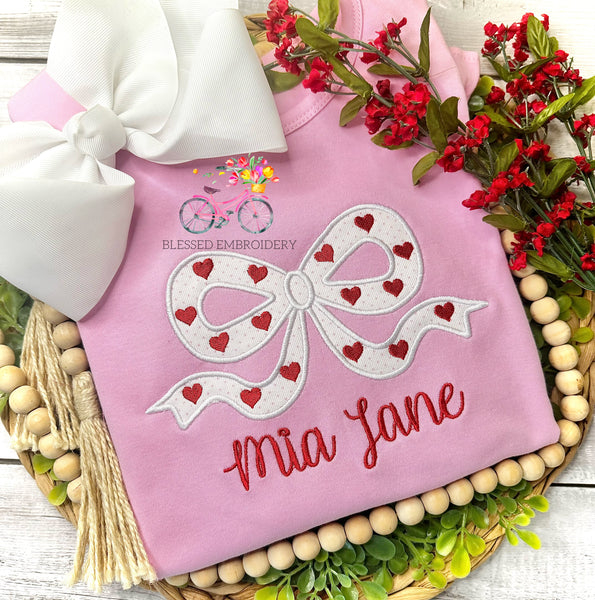 Girls Monogrammed Valentine's Day Shirt