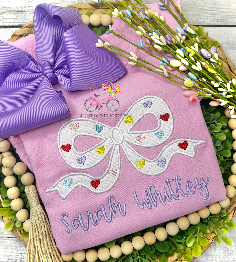 Girls Monogrammed Valentine's Day Shirt