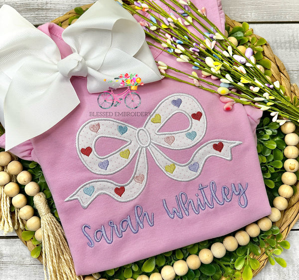 Girls Monogrammed Valentine's Day Shirt