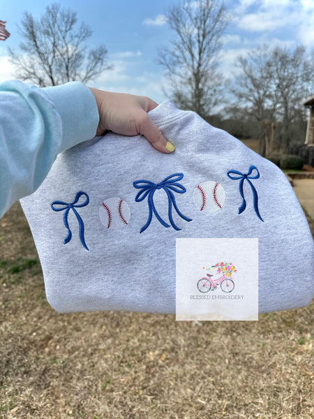 Baseball Bow Sweatshirt