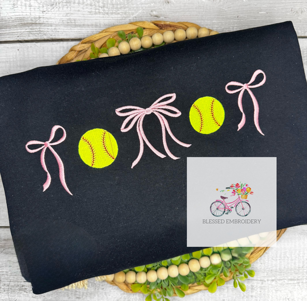 Softball Bow Sweatshirt