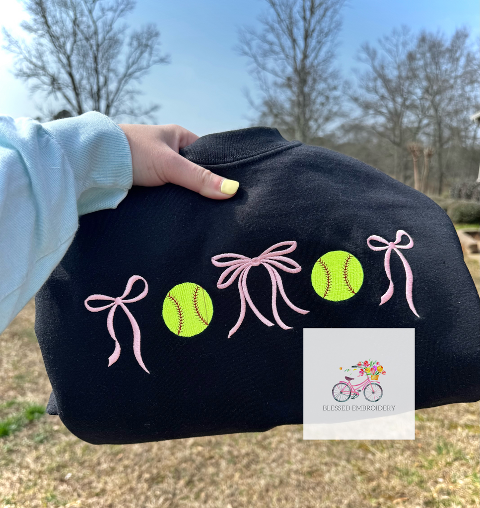 Softball Bow Sweatshirt