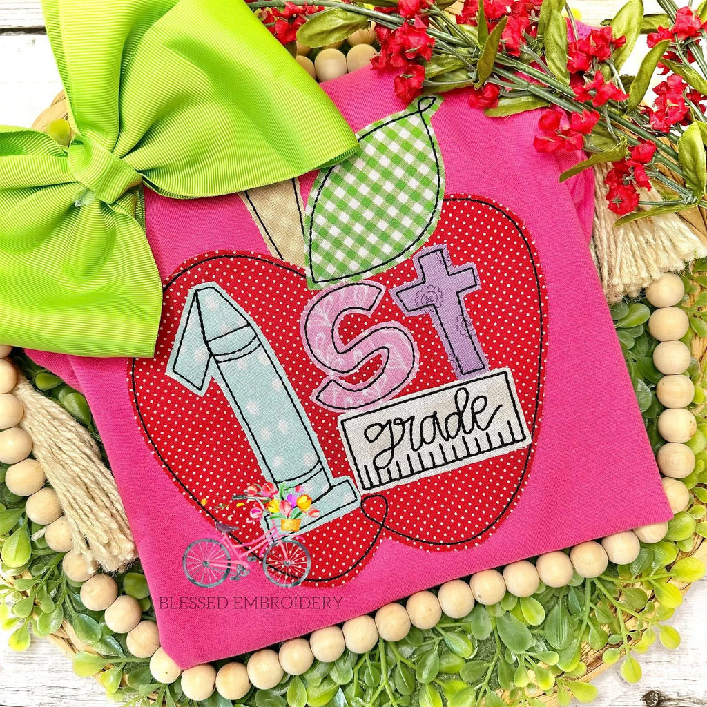 Girls Monogrammed Back To School Shirt