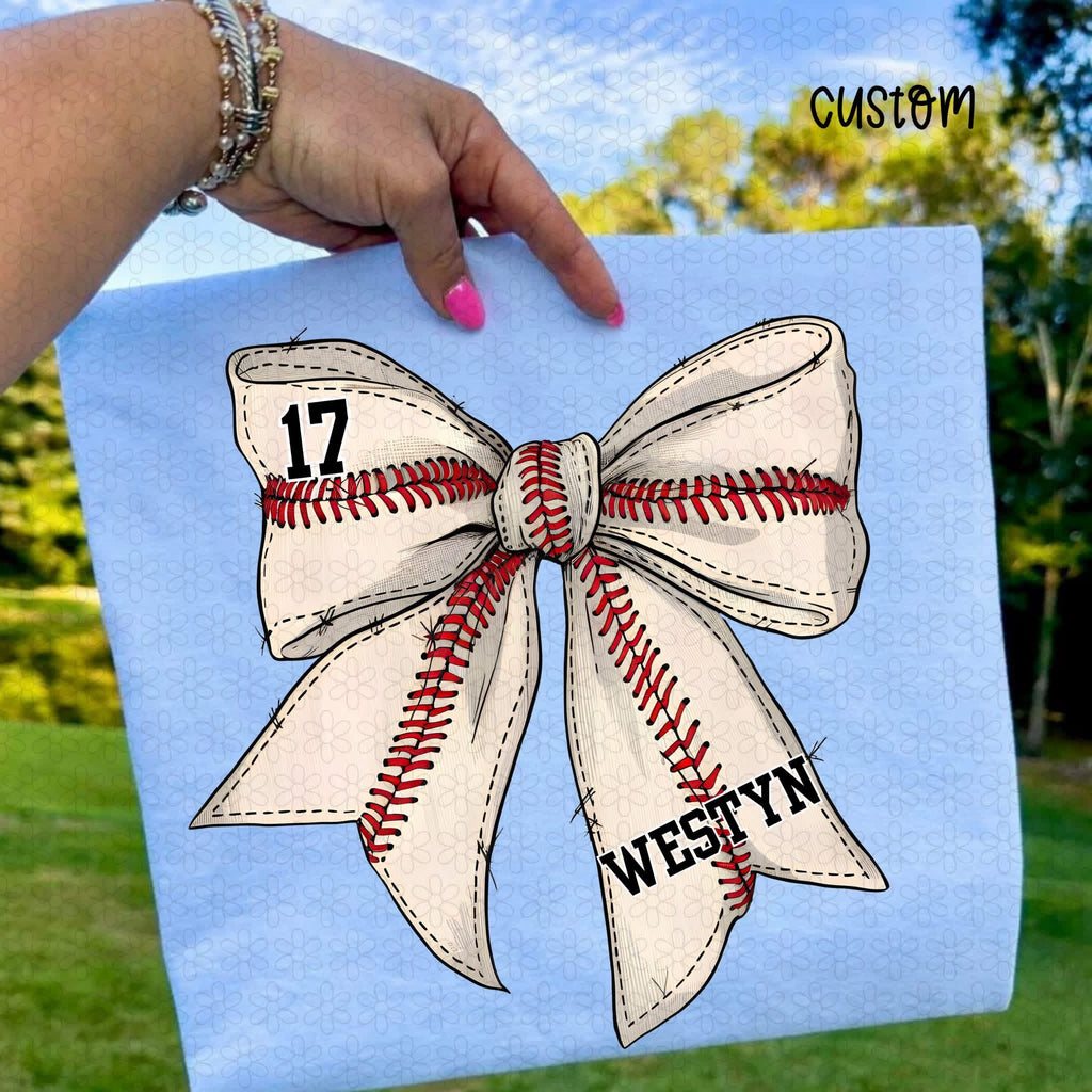 Custom Softball Bow, Custom Baseball Bow