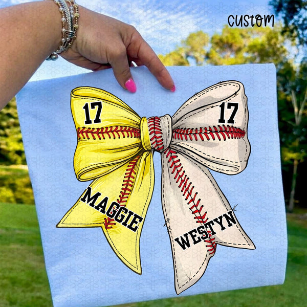 Custom Softball Bow, Custom Baseball Bow