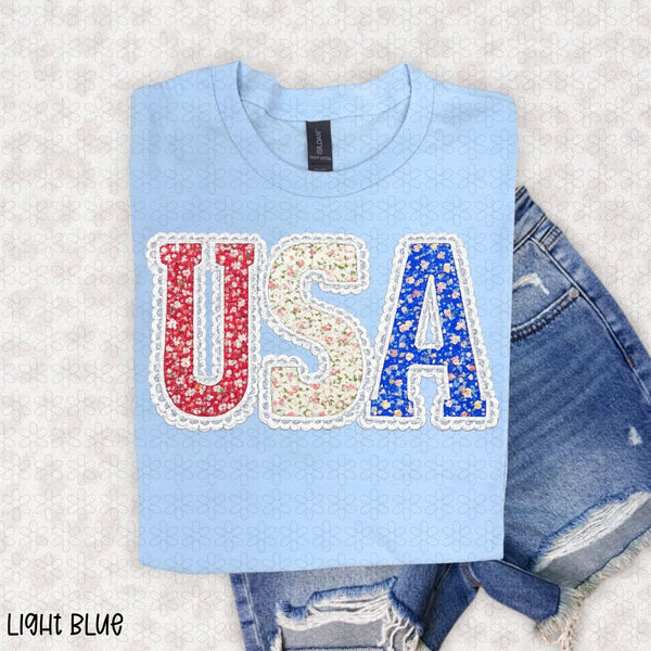 USA Floral Tee