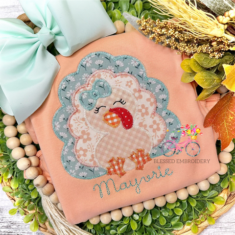 Girls Monogrammed Turkey Shirt