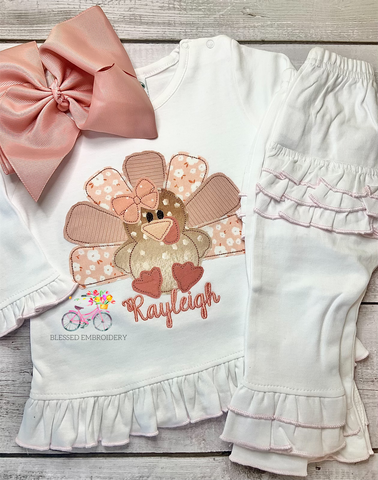 Girls Monogrammed Turkey Outfit-Hannahs Listing