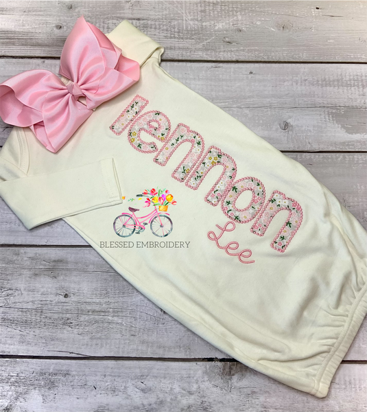 Baby Girl Gown, Baby Girl Coming Home Outfit, Baby Girl Gown Set