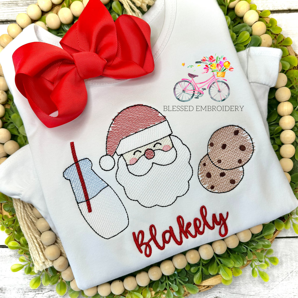 Girls Monogrammed Christmas Shirt