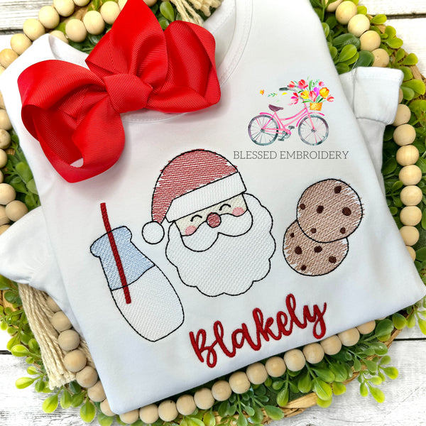 Girls Monogrammed Christmas Shirt