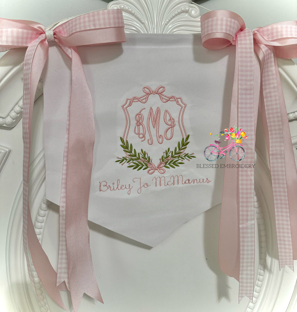 Girls Hospital Banner, Girls Monogrammed Hospital Banner
