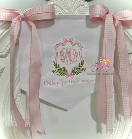 Girls Hospital Banner, Girls Monogrammed Hospital Banner