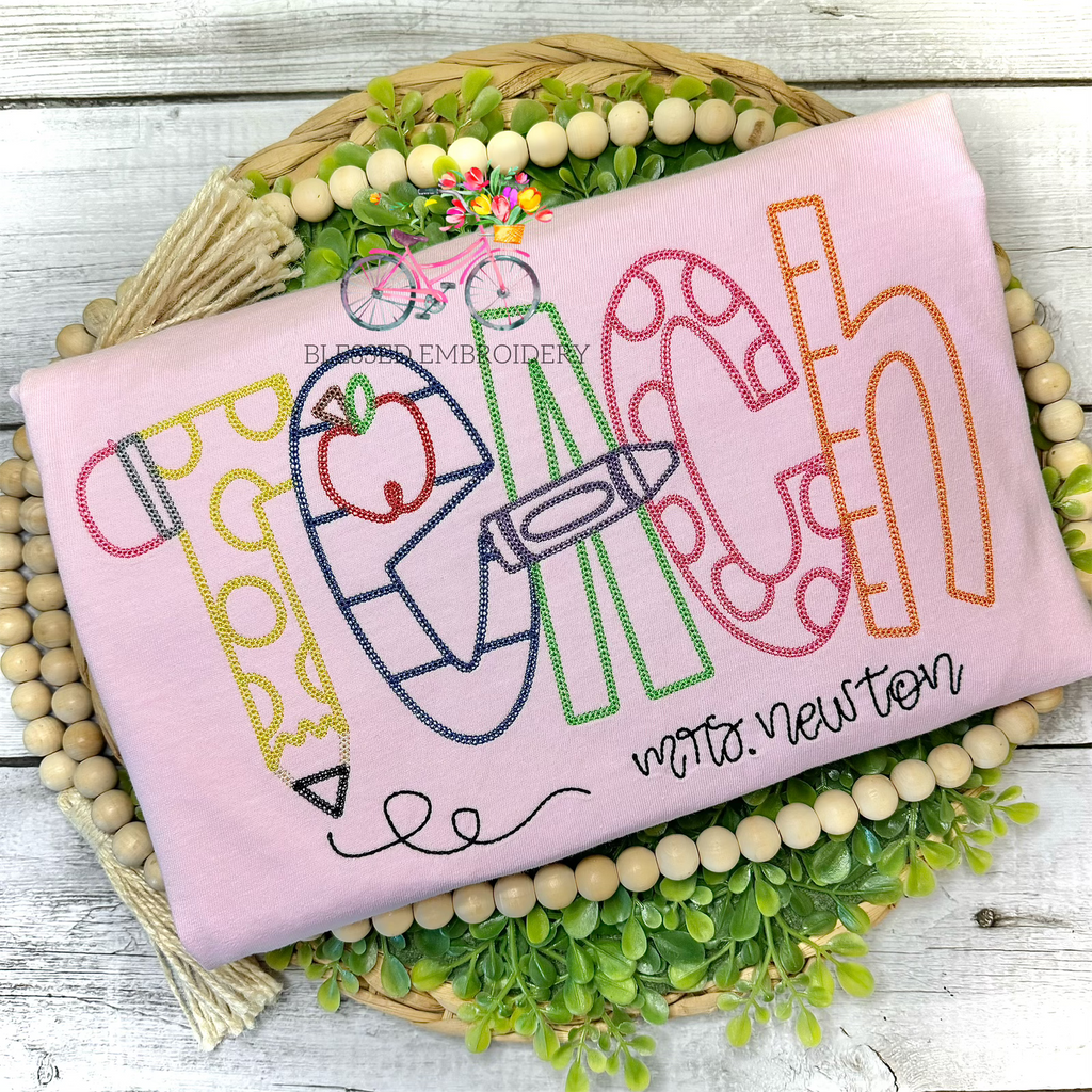 Embroidered Teacher Shirt