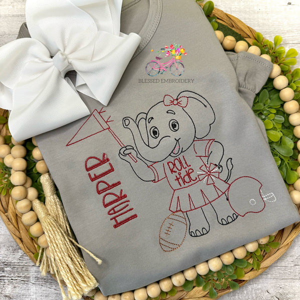 Girls Monogrammed Alabama Shirt