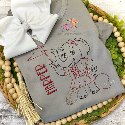 Girls Monogrammed Alabama Shirt