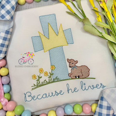 Boys Easter Shirt, Boys Personalized Easter Shirt, Because He Lives Easter Shirt