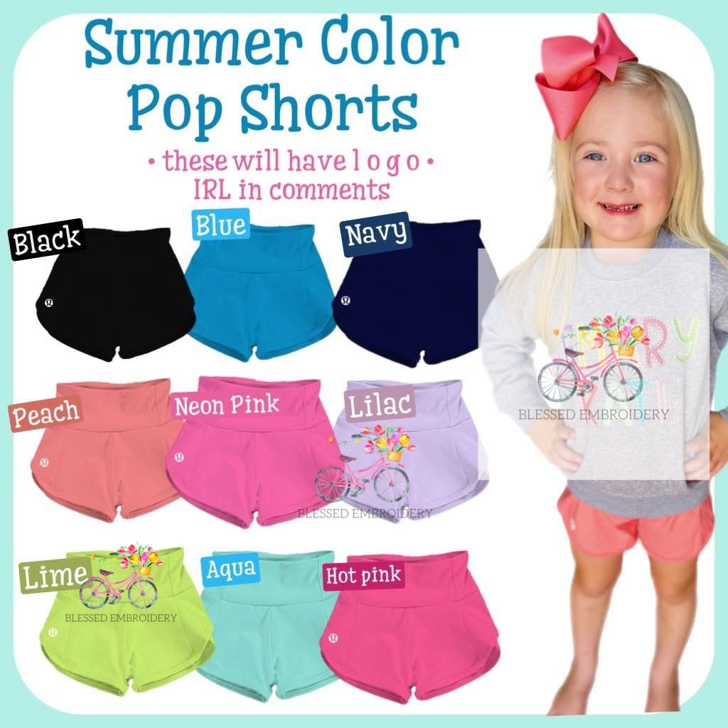Girls Summer Color Pop Shorts