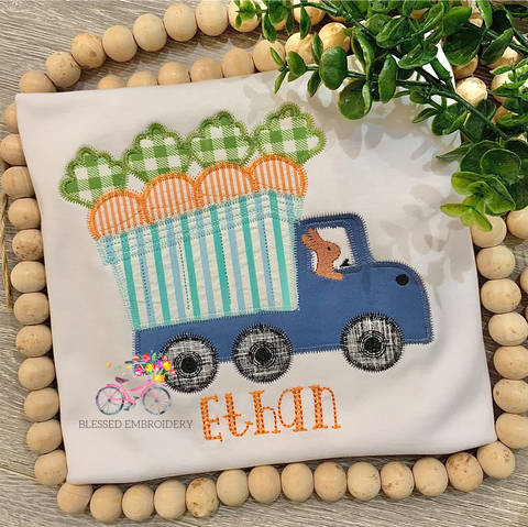 Boys Easter Shirt, Boys Personalized Easter Shirt, Boys Dump Truck Applique Shirt, Boys Dump Truck Easter Shirt