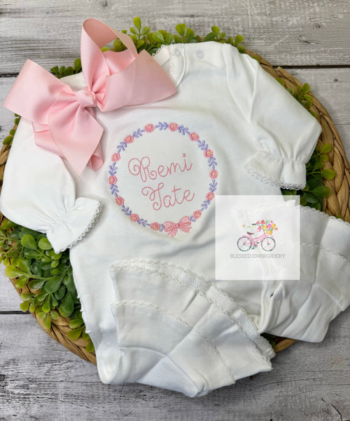Girls Monogrammed Baby Romper