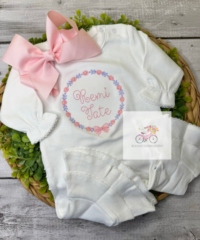 Girls Monogrammed Baby Romper