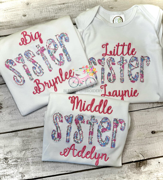 Big Sister Shirt. Big Sister Monogrammed Shirt