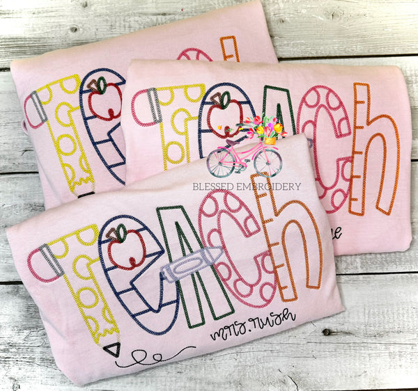 Embroidered Teacher Shirt