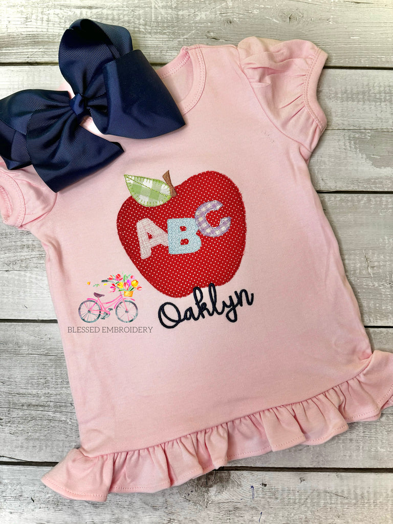 Girls Monogrammed Back To School Shirt