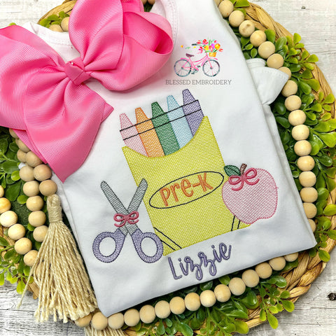 Girls Monogrammed Back To School Shirt