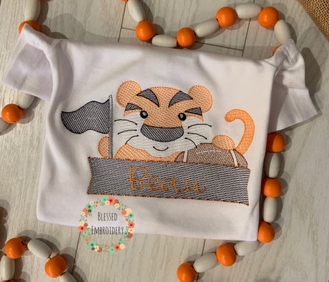 Boys Auburn Football Shirt, Monogrammed Boys Auburn Football Shirt