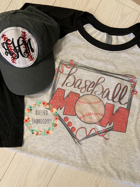 Baseball Mom Shirt, Baseball Mom Raglan, Baseball Mom Hat