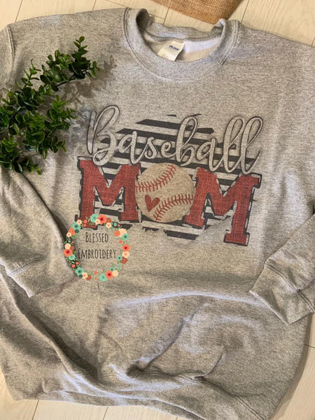 Baseball Mom Sweatshirt, Baseball Mom Shirt, Baseball Mom Sublimated Sweatshirt