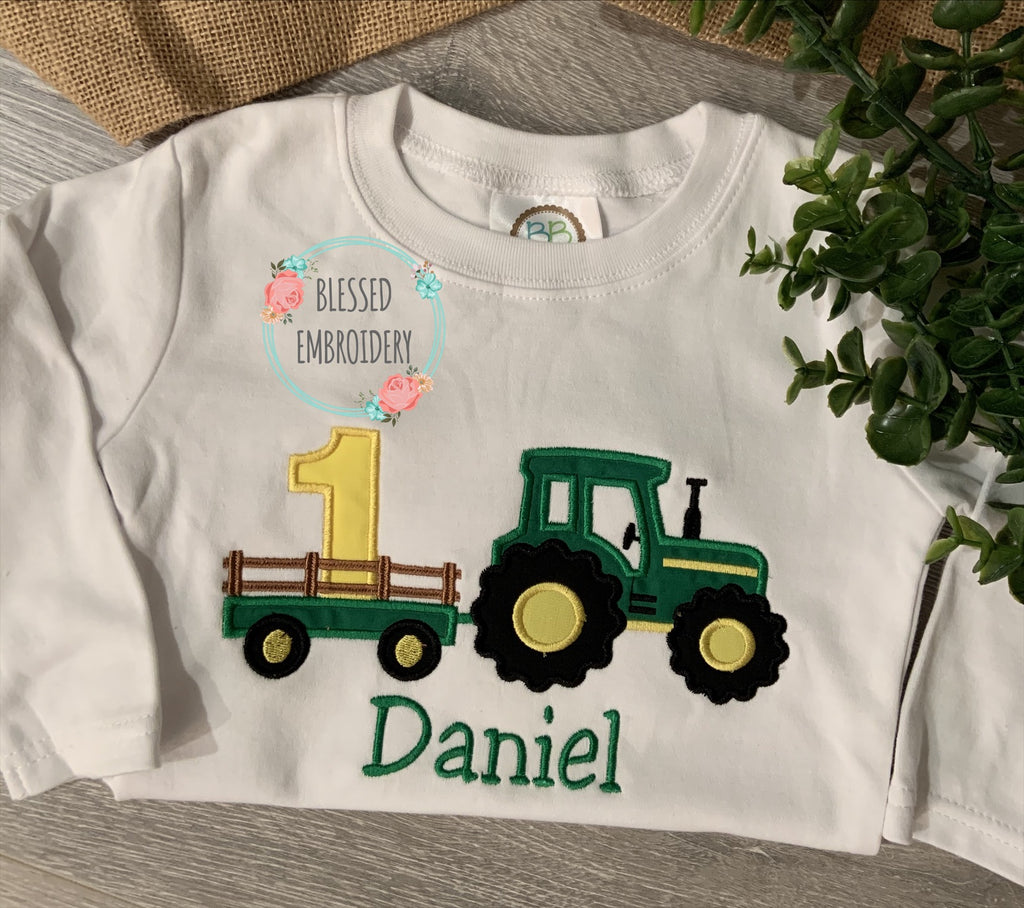 Tractor Birthday Shirt, Boys Tractor Birthday Shirt, First Birthday tractor Shirt
