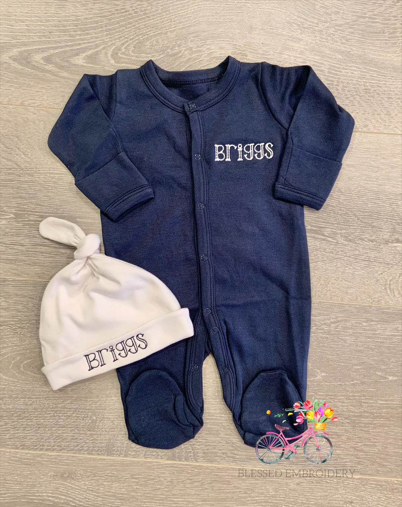 Baby Boy Coming Home Outfit, Monogrammed Baby Boy Outfit