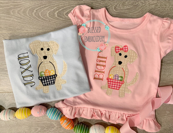 Girls Easter Shirt, Girls Monogrammed Easter Shirt