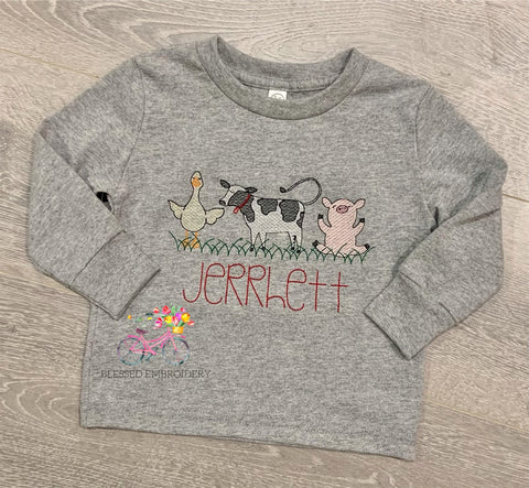 Boys Monogrammed Farm Shirt