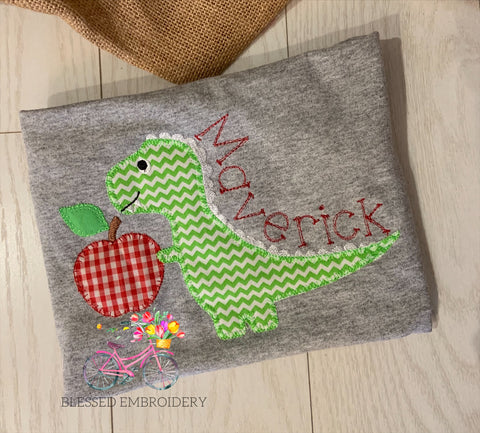 Back To School Shirt, Monogrammed Dinosaur Back To School Shirt