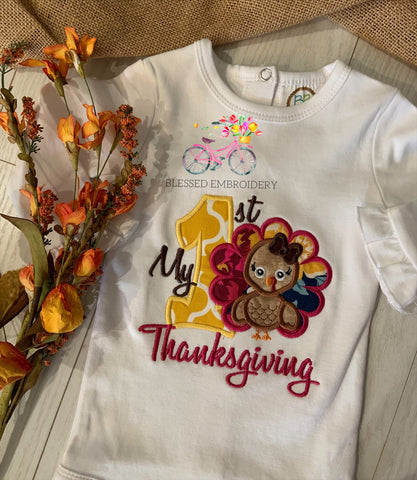 Girls First Thanksgiving Shirt