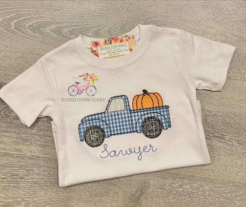 Boys Fall Truck Applique Shirt
