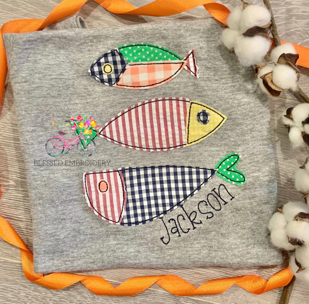 Boys Monogrammed Fishing Shirt