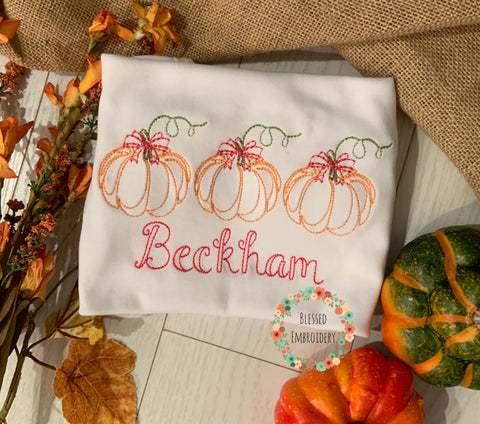 Girls Fall Shirt, Girls monogrammed pumpkin shirt